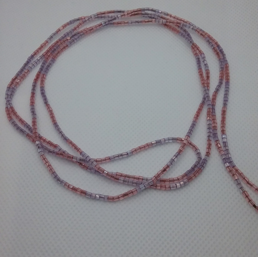 Light Purple and Pink Waist Beads Chain